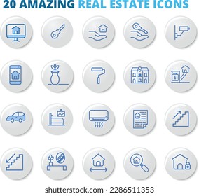 real estate premium icons free vector template 