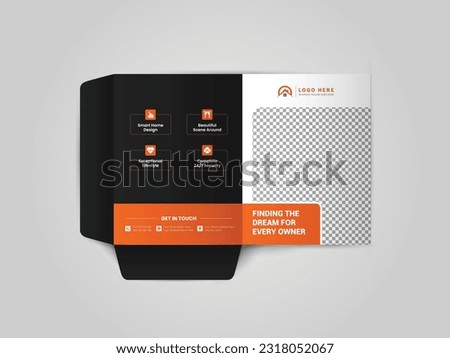 Real Estate Presentation folder design for files, Business Presentation Folder Template For Real Estate folder design with abstract branding graphics vector set.