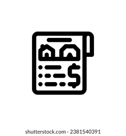 real estate price list vector icon. real estate icon outline style. perfect use for logo, presentation, website, and more. simple modern icon design line style