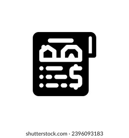 real estate price list vector icon. real estate icon solid style. perfect use for logo, presentation, website, and more. simple modern icon design glyph style