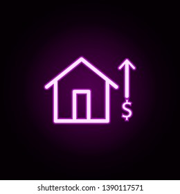 real estate price upwards neon icon. Elements of building set. Simple icon for websites, web design, mobile app, info graphics
