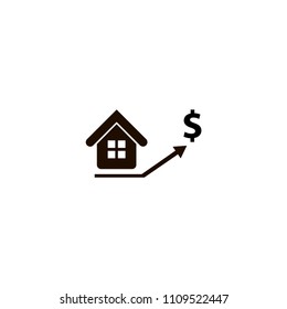 real estate prices growth icon. flat design