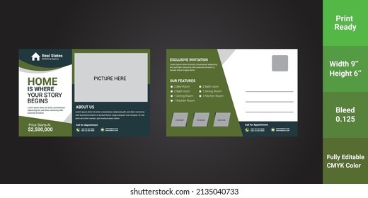 Real Estate Professional Business Postcard Design, Direct Mail EDDM Template, Event Card Design.