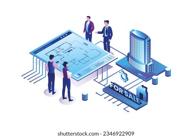 Real Estate Project, Isometric Vector
