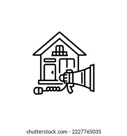real estate promotion vector icon. real estate icon outline style. perfect use for logo, presentation, website, and more. simple modern icon design line style