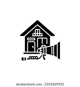 Vektorsymbol der Immobilienförderung. Immobilien Symbol soliden Stil. perfekte Verwendung für Logo, Präsentation, Website und mehr. einfaches, modernes Icon Design-Stil