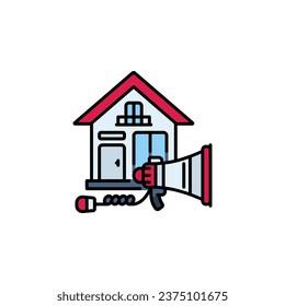 real estate promotion vector icon. real estate icon filled line style. perfect use for logo, presentation, website, and more. modern icon design color line style