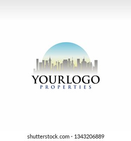 Real estate, properties, and construction logo