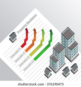 Real Estate And Property Business InfographicIsometric Building Diagram Vector Design Template