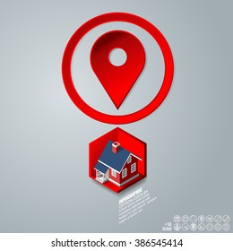 Real Estate And Property Business Isometric Building. Abstract infographics design template. Vector illustration.