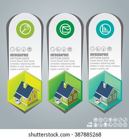 Real Estate And Property Business Isometric Building. Abstract  
infographics on the grey background, Vector illustration can be 
used for workflow layout, diagram, number options, web design.