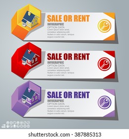 Real Estate And Property Business Isometric Building. Abstract  
infographics on the grey background, Vector illustration can be 
used for workflow layout, diagram, number options, web design.