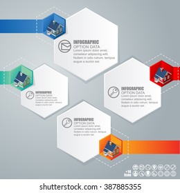 Real Estate And Property Business Isometric Building. Abstract  
infographics on the grey background, Vector illustration can be 
used for workflow layout, diagram, number options, web design.