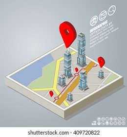 Real Estate And Property Business Isometric Building Diagram Vector Design