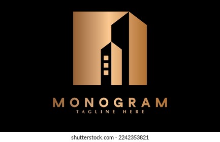 Real Estate Property Business logo vector monogram template