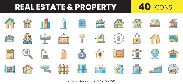 Real Estate and Property Color Icon