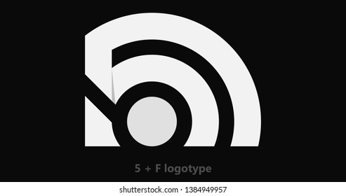 Real Estate , Property and Construction Logo design for business corporate sign. Letter-number combination of typography, letter F and numbers 3 and 5, with door or gate icon.