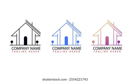 Real Estate, Property and Construction Logo Design Template. Creative Symbol for your Business
