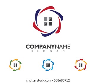 Real Estate , Property and Construction Logo design for business corporate sign . Vector Logo .