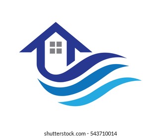 Seaside Real Estate Logo Template Stock Vector (Royalty Free) 213769381