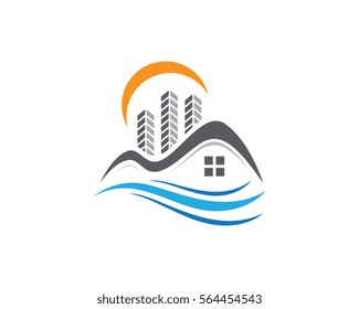 Real Estate , Property and Construction Logo design for business corporate sign . Vector Logo .
