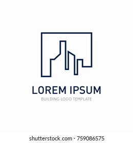 Real estate, Property and construction logo design for business corporate sign. Vector Logo in line style
