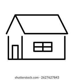 Ícone de linha da casa desanexada de propriedade imobiliária
