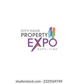 Real Estate Property Expo, Property Show, House or Home Buy Concept Logo, Event Logo Vector Design