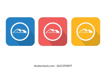 Real Estate and Property Home Logo Design – Flat Icon Set