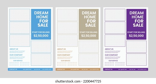 Real estate property home sale a4 flyer design