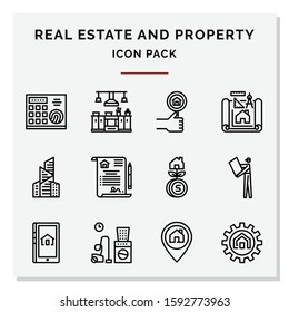 real estate and property icons set vector illustration
