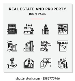 real estate and property icons set vector illustration
