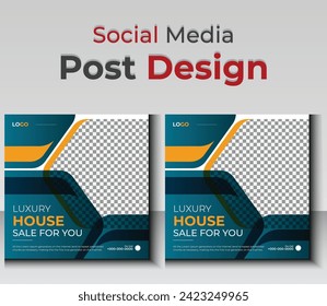 real estate property instagram post social media banner template design