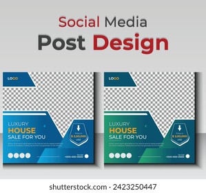 real estate property instagram post social media banner template design