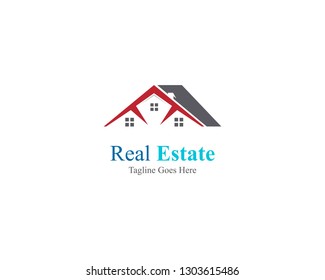 Real Estate Red Houses Logo Vector Stock Vector (Royalty Free) 1158485005