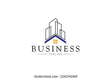 Real estate property logo design template vector illustration