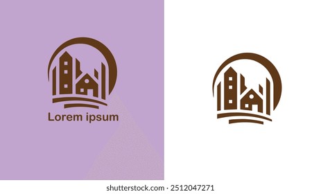 Real Estate Property Realty Land unique logo design illustration 
