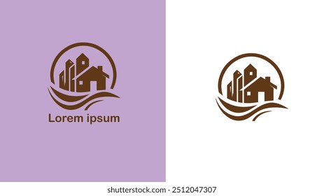 Real Estate Property Realty Land unique logo design illustration 