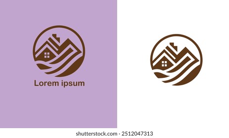 Real Estate Property Realty Land unique logo design illustration 