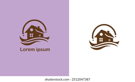 Real Estate Property Realty Land unique logo design illustration 