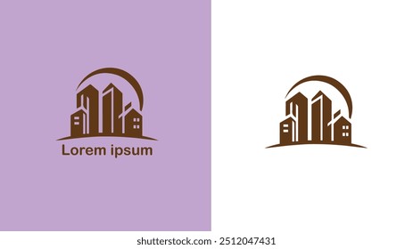 Real Estate Property Realty Land unique logo design illustration 
