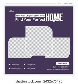 Real estate property sale rental marketing social media post or square social media poster design.