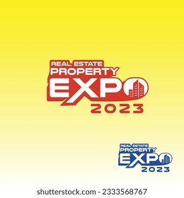 Real Estate Property Show, Property Expo Logo Unite Design Vector Red and blue