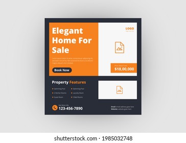 Real estate property social media post template. Real estate agencies flyer poster leaflet design. Property promotion flyer design. Real estate flyer template.