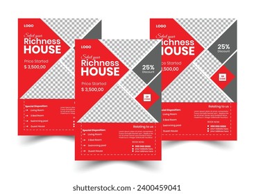 Real Estate Property Social Media Post Template, Modern Home Sale Social Media Promotion, flyer template.