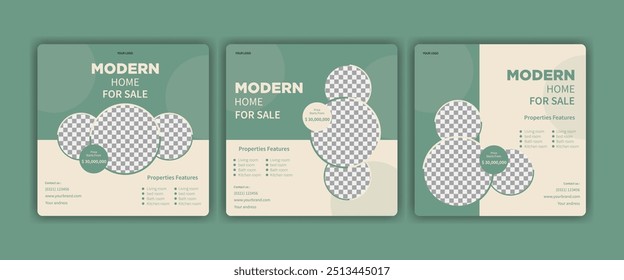 real estate or property social media template vector design