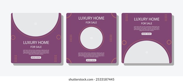 real estate or property social media template with photo place area