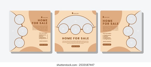 real estate or property social media template with photo place area