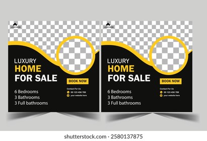 Real Estate Property Social Media Post or Modern Home Sale Social Media Promotion Square Flyer Web Banner Design