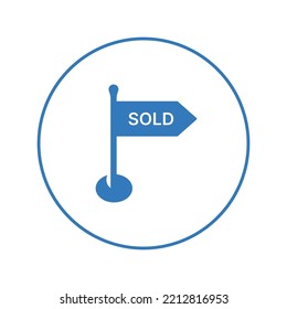 Real Estate Property Sold Sign Icon | Circle Version Icon |